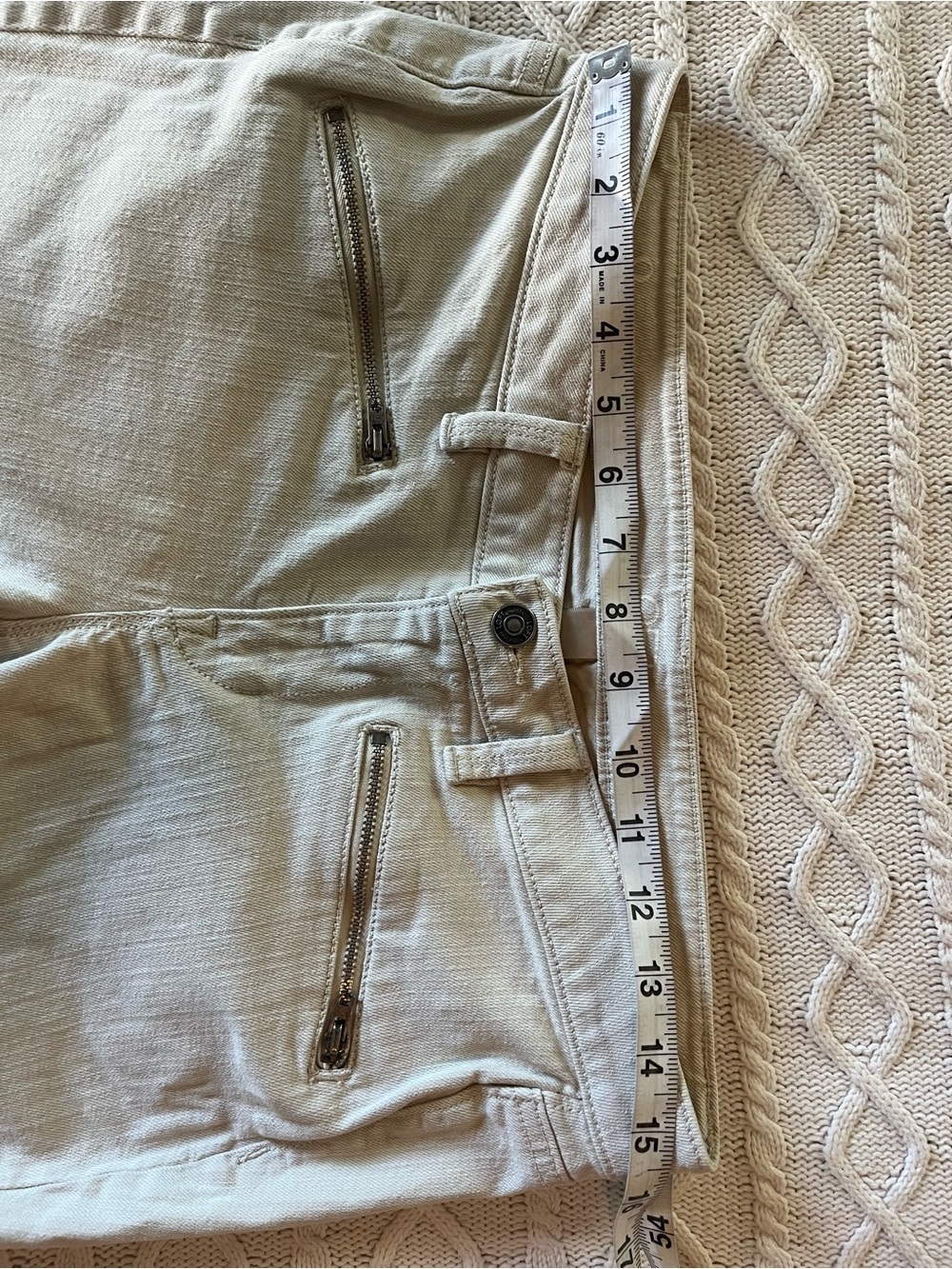 Loft Light Ivory Slim Zip-Pocket Ankle Pants with Fray Modern Skinny SZ 8 - Picture 10 of 15